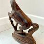 Vintage Wooden Hand Carved Figurine Rearing Horse Image 5