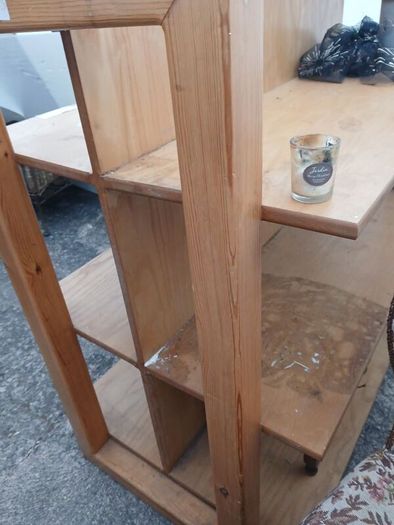 Double Sided Bookcase, six deep shelves, solid wood