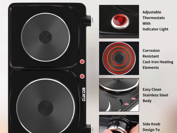 Electric Hot Plate, 2500W Portable Electric Stove,Double Hot Plate, Burner for cooking,Cooktop for Dorm Office Home Camp, Compatible with All Cookware (FREE POSTAGE)
