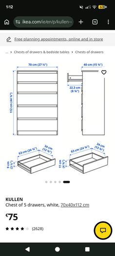 Chest of drawers IKEA Kullen