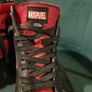 Vans X Marvel SK8-Hi Deadpool black and red leather sneakers Image 2