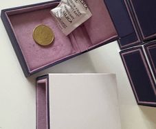 Fine Jewellery Boxes coins ,medals fit 2oz coin- padded  Purple | Luxury Velvet Jewellery Packaging Set | Ring, Double-Ring, Earrings, Necklace