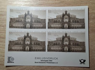 Germany 2003 Association of German Philatelists Annual Presentation "Semperoper" - free standard postage