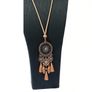 Boho Style Necklace on a Leather Chain - nice gift + matching earrings available Image 2