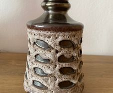 Mid century Strehla Keramik fat lava vase