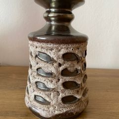 Mid century Strehla Keramik fat lava vase