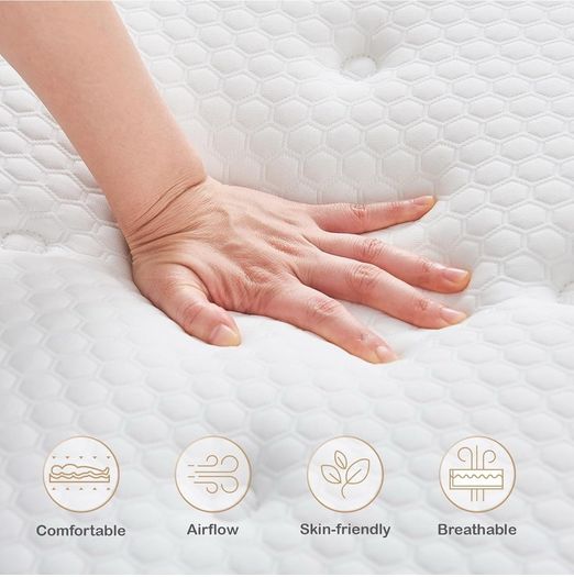 Single Mattress,10.2 Inch Hybrid Memory Foam and Individually Pocket Spring