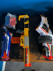 nerf guns and 50 plus bullets
