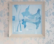 Pair of Large Framed Abstract Botanical Prints 82cm x 82cm