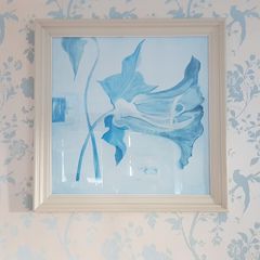 Pair of Large Framed Abstract Botanical Prints 82cm x 82cm