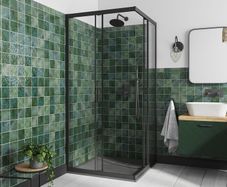 BESCO Shower Enclosure Square Black 90x90x190cm