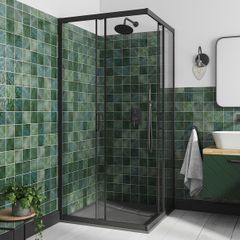 BESCO Shower Enclosure Square Black 90x90x190cm