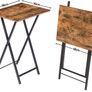 Set of 2 Side Tables, Folding Tray Tables, Serving Tables, Snack Tables, Industrial Style, Coffee Tables, TV Trays for Small Spaces, Easy to Assemble, Sturdy Image 3