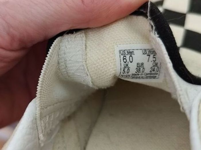 Genuine Vans Checkerboard Slip Ons in Size UK 5