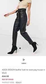 Leather look pants