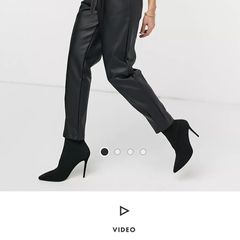 Leather look pants