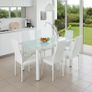 Festive Special! 6 Faux Leather Chairs + Glass Table Image 2