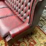 Vintage ox blood leather 3 seater Chesterfield sofa. Image 5
