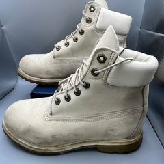 Timberland Womens Sz UK 5 EU83 Stone White Premium 6-inch Leather Boots Gum Sole
