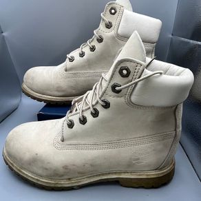 Timberland Womens Sz UK 5 EU83 Stone White Premium 6-inch Leather Boots Gum Sole