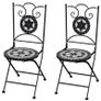 Folding Bistro Chairs 2 pcs Ceramic Black and White Image 5