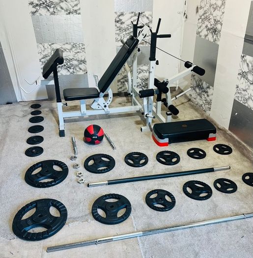 New Condition Life Time Weights Bench Bar & More
