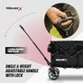 Festival Trolley on Wheels, Folding Wagon, Portable Camping Cart, Collapsible Foldable Trolly for Beach Outdoor Garden Picnic Shopping Fishing, Wide Wheels, Adjustable Handle, Black Image 3