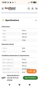 Bioethanol Delux Burner 2.5 Litre Stainless Steel