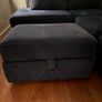 DFS Navy Corner Sofa with Storage Footstool.  Excellent Condition Image 3