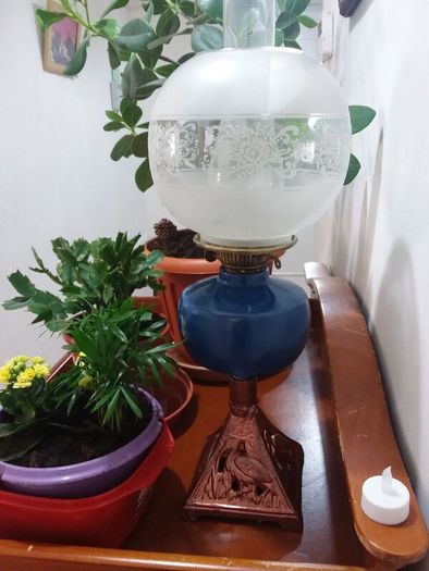 2 double burner oil lamps