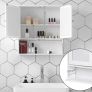 Double Mirror Doors Bathroom Cabinet, Wall Cabinet, Storage Cupboard, Wall-Mounted Storage Unit, Adjustable Height Shelves, 56 x 13 x 58 cm, White (FREE POSTAGE) Image 6