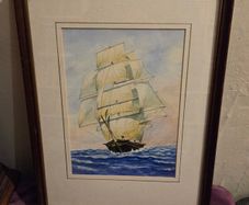 Signed Watercolour by P. Simmons "Sailing Ship"