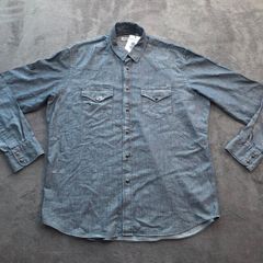 Canali Pearl Snap Button Silk Shirt Mens Extra Large XL