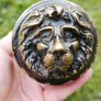 Victorian Heavy Door Brace Set - Letter Plate set  Brass Lion Face  Centre Knob Brass Door Knocker and Letter plate Image 3