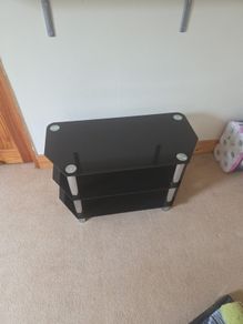 Black Glass Tv Stand