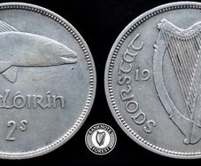 [#2413] - Ireland 1934 | Irish 2s | Irish Florin | Salmon | KM.7