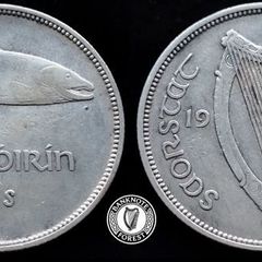 [#2413] - Ireland 1934 | Irish 2s | Irish Florin | Salmon | KM.7