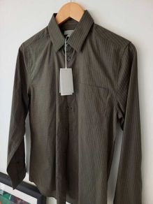 COS Small Shirt men Micro Checked Green NEW with tags RRP 79 euros EU38 UK15
