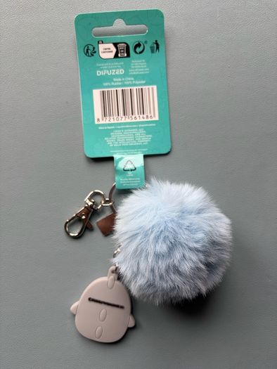 Squishmallows Gordon The Shark Pom Pom Keychain Keyring - Rubber Charm Fur Pom