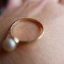 Vintage solid 9ct Gold 375 Pearl Solitaire Ring 1,4g Image 4