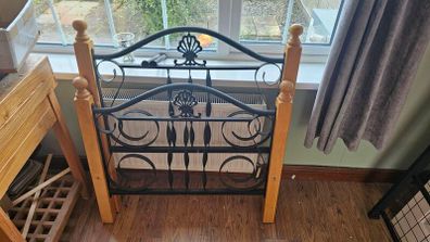 Solid Single Bed and Mattress