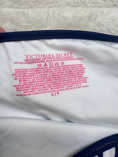 Victorias Secret Size Small Classic Hipster Bikini Bottoms Blue White  Please see photos