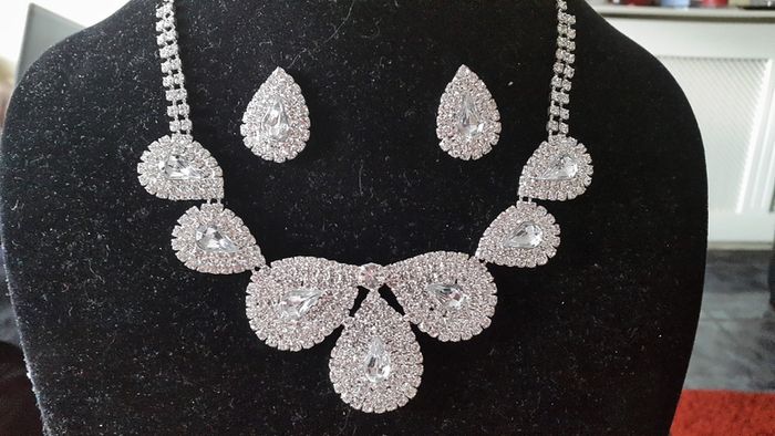 Silver Crystal  Bride's Designer Neck Piece and Earrings
