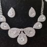 Silver Crystal  Bride's Designer Neck Piece and Earrings Image 5