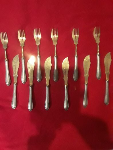Antique French Silver Plated Knife and Fork