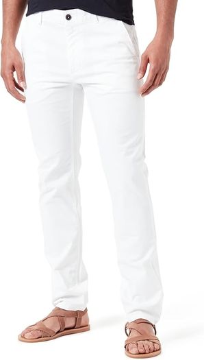 HUGO BOSS Men's Chino Trousers, White, Size XL - 36/32