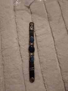 leather and turquoise stone bracelet