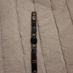 leather and turquoise stone bracelet