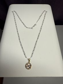 Infinity necklace 2 tone 18 k gold