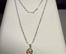 Infinity necklace 2 tone 18 k gold